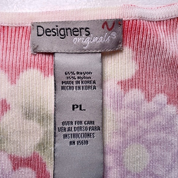 Designers Originals Red & Purple Floral Square Neck Short Sleeve Shirt - Picture 6 of 12